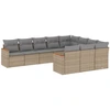 Image de vidaXL Ensemble de salon de jardin 10 pièces avec coussins Beige Poly Rattan