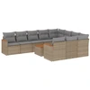 Image de vidaXL Ensemble de salon de jardin 11 pièces avec coussins Beige Poly Rattan