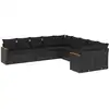 Image de vidaXL Ensemble de 10 canapés de jardin avec coussins noir poly rotin
