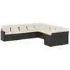 Image de vidaXL Ensemble de 10 canapés de jardin avec coussins noir poly rotin