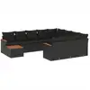 Image de vidaXL Ensemble de salon de jardin 11 pièces avec coussins noir poly rotin