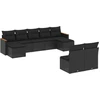 Image de vidaXL Ensemble de salon de jardin 9 pièces avec coussins noir poly rotin