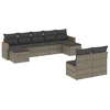 Image de vidaXL Ensemble de salon de jardin 9 pièces avec coussins Gris Poly rotin