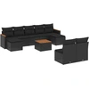 Image de vidaXL Ensemble de 10 canapés de jardin avec coussins noir poly rotin