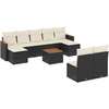 Image de vidaXL Ensemble de 10 canapés de jardin avec coussins noir poly rotin