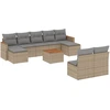 Image de vidaXL Ensemble de salon de jardin 10 pièces avec coussins Beige Poly Rattan