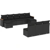 Image de vidaXL Ensemble de 10 canapés de jardin avec coussins noir poly rotin