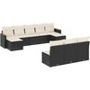 Image de vidaXL Ensemble de 10 canapés de jardin avec coussins noir poly rotin
