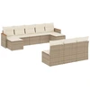 Image de vidaXL Ensemble de salon de jardin 10 pièces avec coussins Beige Poly Rattan