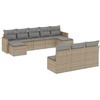 Image de vidaXL Ensemble de salon de jardin 10 pièces avec coussins Beige Poly Rattan