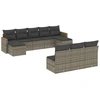 Image de vidaXL Ensemble de salon de jardin 10 pièces avec coussins Gris Poly Rattan