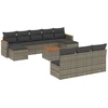 Image de vidaXL Ensemble de salon de jardin 11 pièces avec coussins Gris Poly rotin