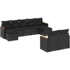 Image de vidaXL Ensemble de salon de jardin 9 pièces avec coussins noir poly rotin