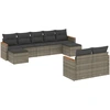 Image de vidaXL Ensemble de salon de jardin 9 pièces avec coussins Gris Poly rotin
