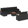 Image de vidaXL Ensemble de 10 canapés de jardin avec coussins noir poly rotin