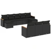 Image de vidaXL Ensemble de 10 canapés de jardin avec coussins noir poly rotin