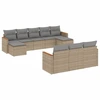 Image de vidaXL Ensemble de salon de jardin 10 pièces avec coussins Beige Poly Rattan