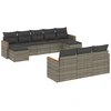 Image de vidaXL Ensemble de salon de jardin 10 pièces avec coussins Gris Poly Rattan