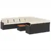 Image de vidaXL Ensemble de 12 canapés de jardin avec coussins noir poly rotin