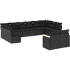 Image de vidaXL Ensemble de 12 canapés de jardin avec coussins noir poly rotin