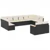 Image de vidaXL Ensemble de 12 canapés de jardin avec coussins noir poly rotin