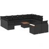 Image de vidaXL Ensemble de 13 canapés de jardin avec coussins noir poly rotin