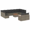 Image de vidaXL Ensemble de 13 canapés de jardin avec coussins Gris Poly Rattan