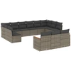 Image de vidaXL Ensemble de 13 canapés de jardin avec coussins Gris Poly Rattan