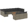 Image de vidaXL Ensemble de salon de jardin 14 pièces avec coussins Gris Poly rotin