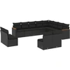 Image de vidaXL Ensemble de 12 canapés de jardin avec coussins noir poly rotin