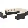 Image de vidaXL Ensemble de 12 canapés de jardin avec coussins noir poly rotin