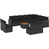Image de vidaXL Ensemble de 13 canapés de jardin avec coussins noir poly rotin