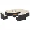 Image de vidaXL Ensemble de 13 canapés de jardin avec coussins noir poly rotin