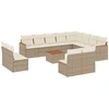 Image de vidaXL Ensemble de 13 canapés de jardin avec coussins Beige Poly Rattan