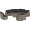 Image de vidaXL Ensemble de 13 canapés de jardin avec coussins Gris Poly Rattan