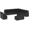 Image de vidaXL Ensemble de 13 canapés de jardin avec coussins noir poly rotin