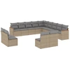 Image de vidaXL Ensemble de 13 canapés de jardin avec coussins Beige Poly Rattan