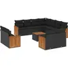 Image de vidaXL Ensemble de 12 canapés de jardin avec coussins noir poly rotin