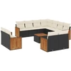 Image de vidaXL Ensemble de 12 canapés de jardin avec coussins noir poly rotin