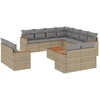 Image de vidaXL Ensemble de 12 canapés de jardin avec coussins Beige Poly Rattan