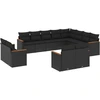 Image de vidaXL Ensemble de 12 canapés de jardin avec coussins noir poly rotin