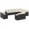 Image de vidaXL Ensemble de 12 canapés de jardin avec coussins noir poly rotin