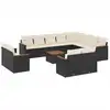 Image de vidaXL Ensemble de 13 canapés de jardin avec coussins noir poly rotin