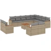 Image de vidaXL Ensemble de 13 canapés de jardin avec coussins Beige Poly Rattan