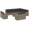 Image de vidaXL Ensemble de 13 canapés de jardin avec coussins Gris Poly Rattan