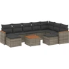 Image de vidaXL Ensemble de salon de jardin 10 pièces avec coussins Gris Poly Rattan