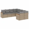 Image de vidaXL Ensemble de jardin canapé 8 pièces avec coussins Beige Poly Rattan