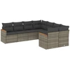 Image de vidaXL Ensemble de jardin canapé 8 pièces avec coussins Gris Poly rotin