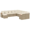 Image de vidaXL Ensemble de salon de jardin 11 pièces avec coussins Beige Poly Rattan