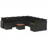 Image de vidaXL Ensemble de 12 canapés de jardin avec coussins noir poly rotin